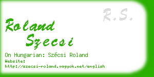 roland szecsi business card