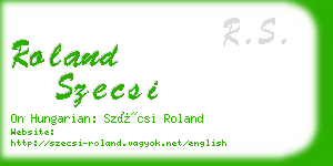 roland szecsi business card